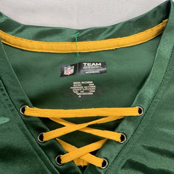 Green Bay Packers Womens Jersey Small NFL Team Apparel 1st & Fashion Rhinestone - Picture 3 of 8